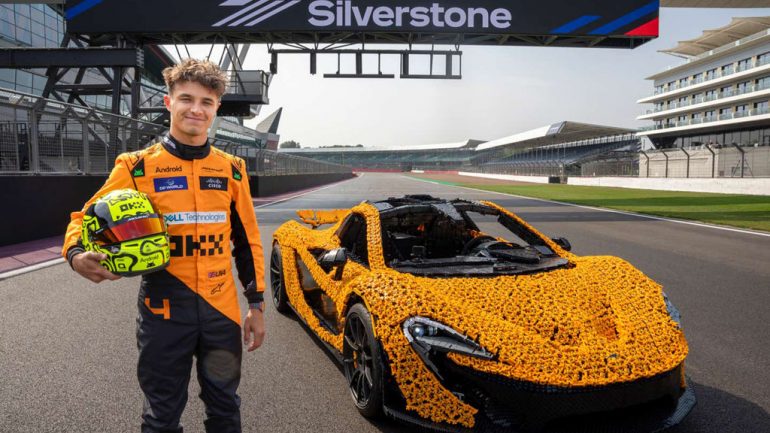 Lando Norris Conquers Silverstone in a Life-Size LEGO McLaren P1, An Engineering Masterpiece on Wheels