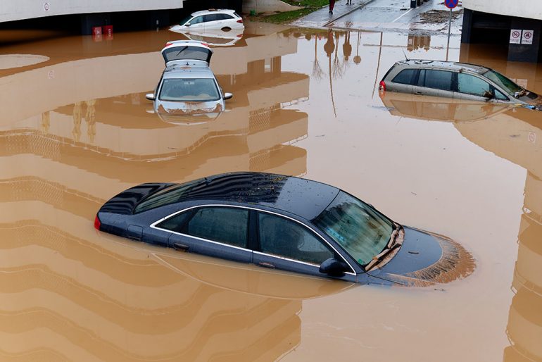 flooded cars