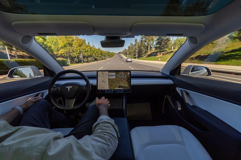 tesla self driving